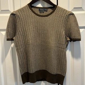 Polo Ralph Lauren brown/camel puff sleeve sweater